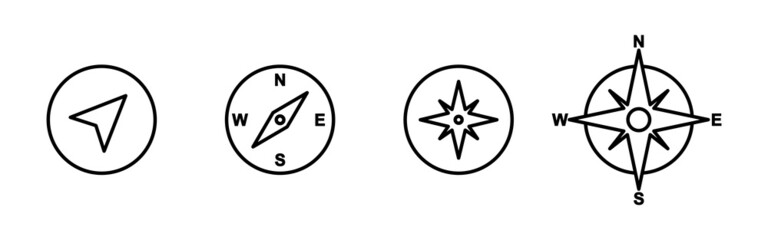 Obraz premium Compass icons set. arrow compass icon sign and symbol
