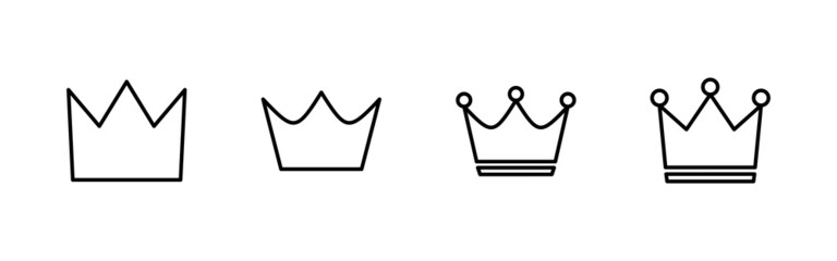 Crown icons set. crown sign and symbol
