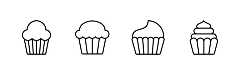 Cup cake icons set. Cup cake sign and symbol