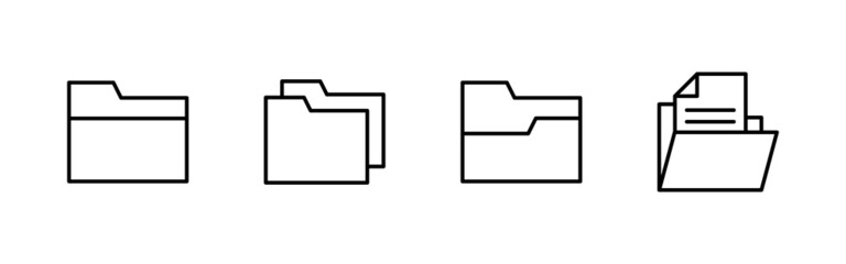 Folder icons set. folder sign and symbol