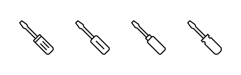 Screwdriver icons set.tools sign and symbol