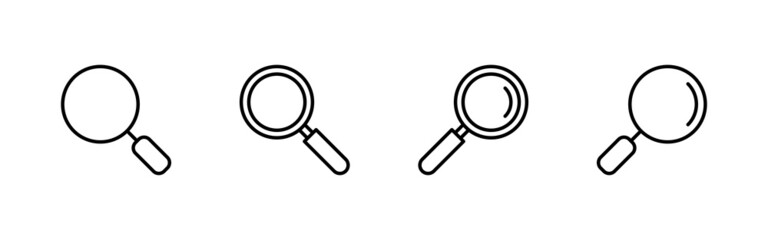 Search icons set. search magnifying glass sign and symbol