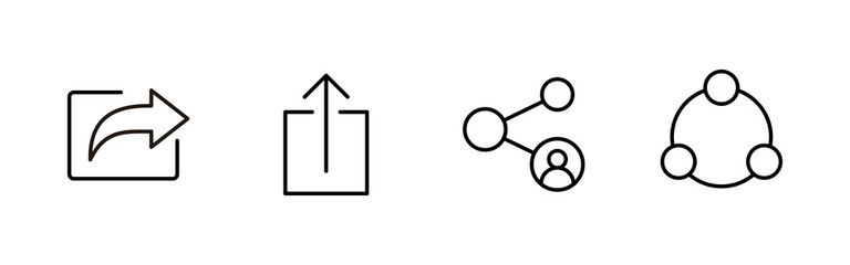 Share icons set. Sharing sign and symbol