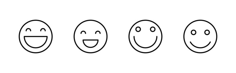 Smile icons set. smile emoticon icon. feedback sign and symbol