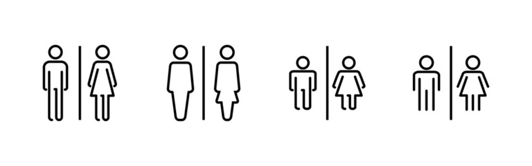 Toilet icons set. Girls and boys restrooms sign and symbol. bathroom sign. wc, lavatory