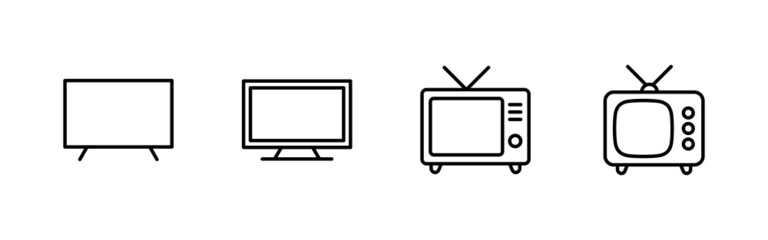Tv icons set. television sign and symbol