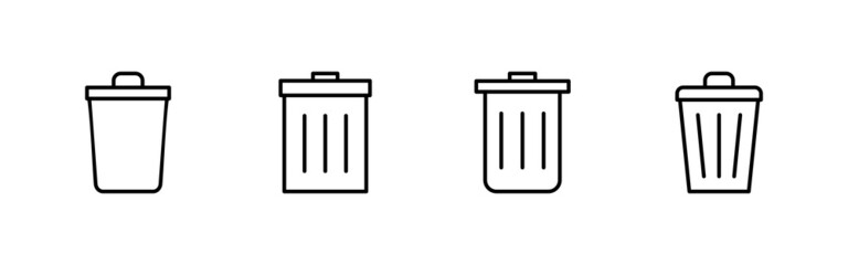 Trash icons set. trash can icon. delete sign and symbol.