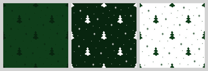 Christmas seamless pattern with isolated sketches of christmas trees, snowflakes. Cute vector illustration for paper, textile, fabric, prints, wrapping, greeting cards, banners.