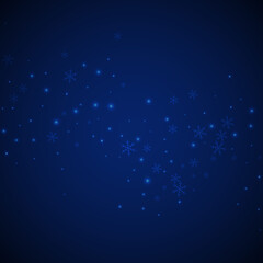 Sparse glowing snow Christmas background. Subtle f