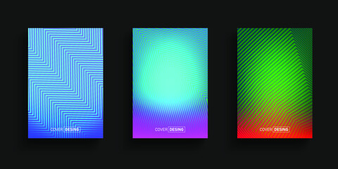 Vector illustration of bright color abstract pattern background with line gradient texture for minimal dynamic cover design.