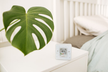 Air quality sensor CO₂ sensor monitor Indoor. Healthy work environment. Work from home. Control...
