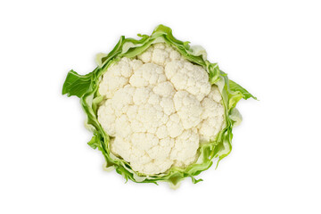 Cauliflower isolated on white background. Bio vegetables.