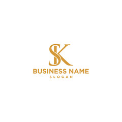SK letter Luxury Logo Design Vector
