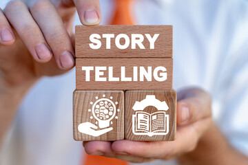 Storytelling concept. Success Story Telling Business. Storytelling, the art of communication or...