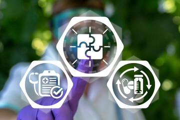 Medical concept of strategy and tactics. Medicine treatment planning. Creativity and smart...