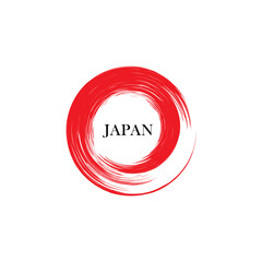 japan flag country sign. grunge red sun logo design. vector illustration 