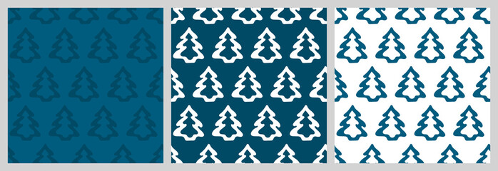 Christmas seamless pattern with isolated sketches of christmas trees. Cute vector illustration for paper, textile, fabric, prints, wrapping, greeting cards, banners.