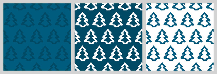 Christmas seamless pattern with isolated sketches of christmas trees. Cute vector illustration for paper, textile, fabric, prints, wrapping, greeting cards, banners.