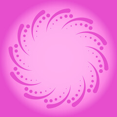 Naklejka premium Pink vector curved stripes in circle form. Halftone dots. Trendy design element for border frame, technology logo, sign, symbol, web, prints, posters, template, pattern and abstract background