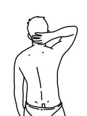 black and white of cute man cartoon for coloring