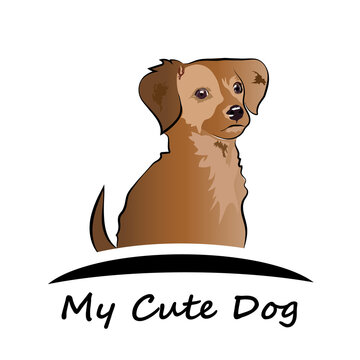 Logo dog young puppy terrier silhouette icon vector image