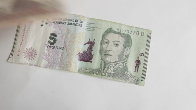 Close up view from money notes from Brazil, Thailand, Argentina, Tukey and Indonesia 