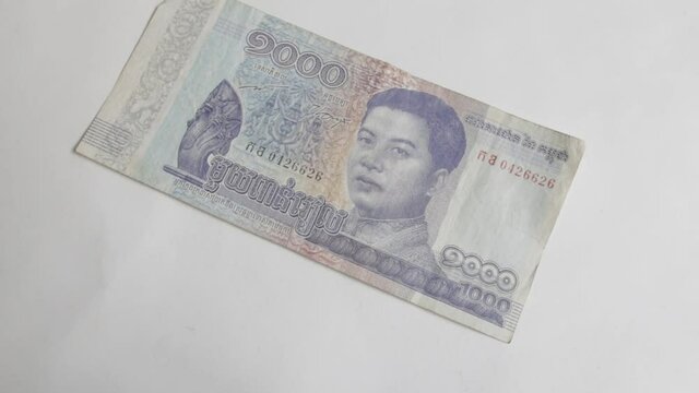 Close up view from money notes from Brazil, Thailand, Tukey and Indonesia 