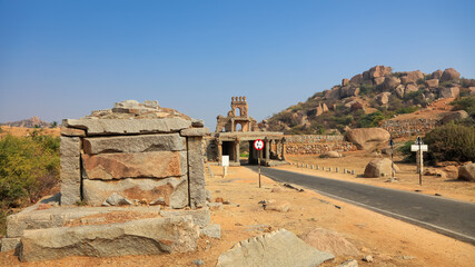 Architecture of Hampi ruins in Karanataka state India