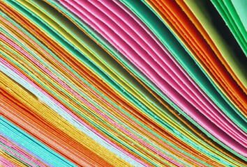 Stack of colorful sheets for background use.