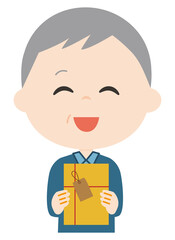 プレゼントを持った男性