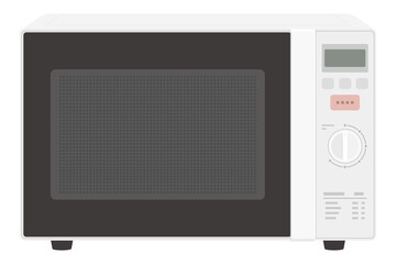 Vector illustration of microwave oven isolated on background.	