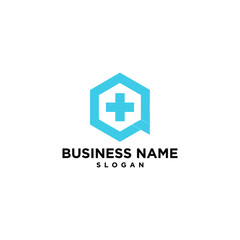Abstact Medical Healthcare Plus Logo SImple Vector Design