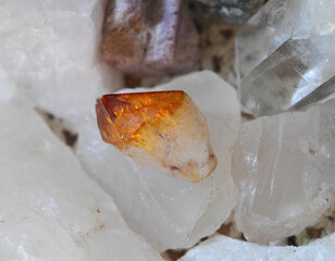 Citrine quartz mineral stone background
