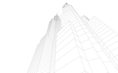 Obraz na płótnie Canvas 3d render of a modern building