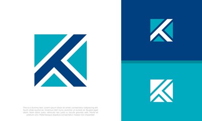 Initials K logo design. Initial Letter Logo.	
