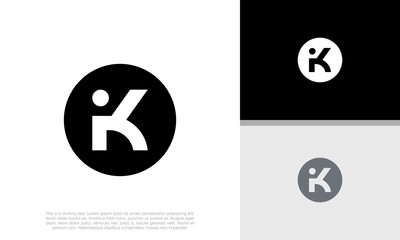 Initials K logo design. Initial Letter Logo.	