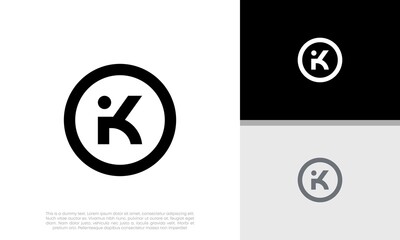 Initials K logo design. Initial Letter Logo.	