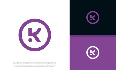 Initials K logo design. Initial Letter Logo.	