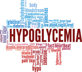 Fototapeta premium Hypoglycemia conceptual vector illustration word cloud isolated on white background.