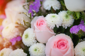 Bright summer floral arrangement background