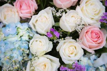 Bright summer floral arrangement background
