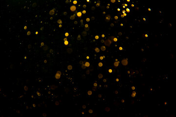 Vintage Gold abstract bokeh  with black background