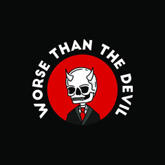 Cute Devil Logo for Tshirt Design Illustration