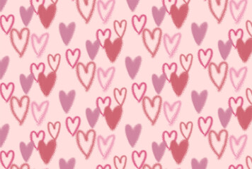 ピンクと赤のハートのピンク背景の壁紙
