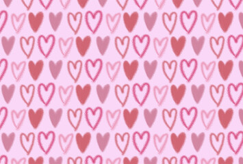 ピンクと赤の規則的なハートのピンク背景の壁紙
