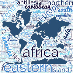 Naklejka premium word cloud nation country flag map heart global 