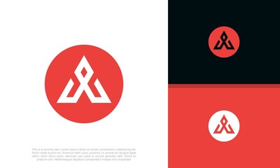 Initials A logo design. Initial Letter Logo. Innovative high tech logo template.