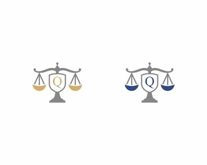 Letter Q Logo With Scale of Justice Logo Icon 002