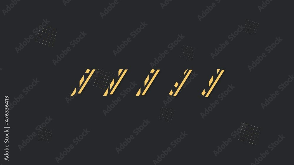 Wall mural coming soon text reveal. yellow text and rotating parts on black background. 2d, minimal design. int