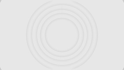 White Circles and Abstract Capillary Waves. Neumorphism, Screensaver, Intro Stream Template Concept. Animated Copy Space for Text or Logo. 10" in 4K, Seamless loop. Minimal Background.